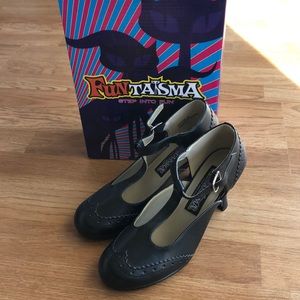 Black Mary Jane Kitten Heels